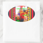 Vrolijk kerstfeest De wereld om mij heen is blij o Ovale Sticker (Tas)