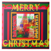 Vrolijk kerstfeest De wereld om mij heen is blij o Tegeltje (Voorkant)