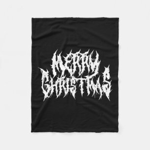 vrolijk kerstfeest. death metal fleece deken