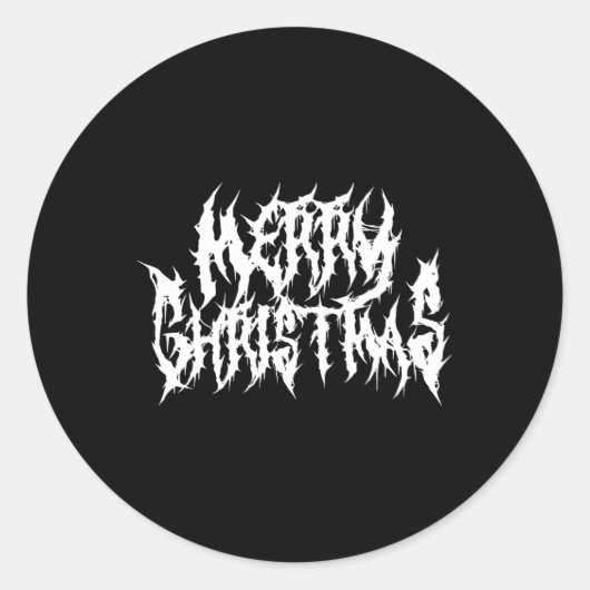 vrolijk kerstfeest. death metal ronde sticker (Voorkant)