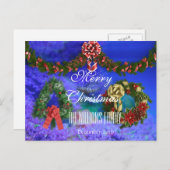 Vrolijk kerstfeest december 2016 Krans Zee leven V Feestdagenkaart (Voorkant / Achterkant)