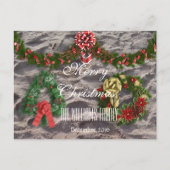 Vrolijk kerstfeest december 2016 Wreath Sand Feestdagenkaart (Voorkant)