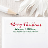 Vrolijk kerstfeest. December beste wensen rood&gro Etiket (Insitu)