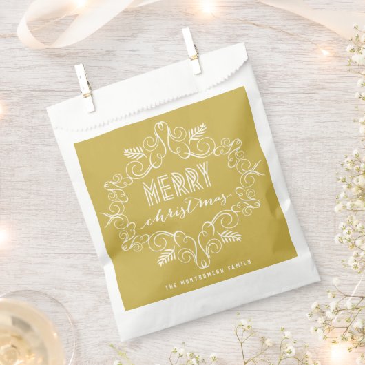 Vrolijk Kerstfeest Deco Foliage Vakantie Bedankzakje (Geknipt)