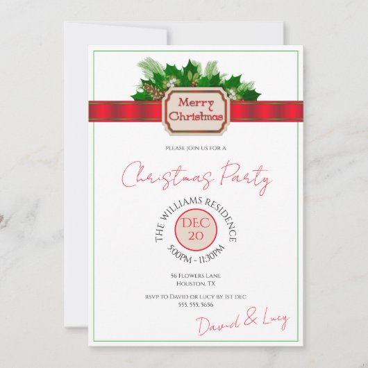 "Vrolijk kerstfeest" decoratie kerstfeest Kaart (Voorkant)