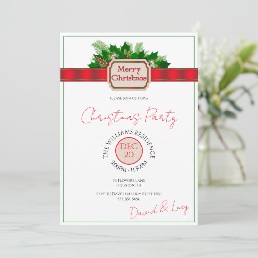 "Vrolijk kerstfeest" decoratie kerstfeest Kaart (Staand voorkant)