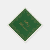 'Vrolijk kerstfeest' Decoratief Groen goud Servetten (Hoek)
