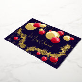 Vrolijk kerstfeest, decoraties, slingers, sneeuwvl folie uitnodiging (Gedraaid)