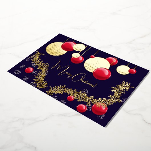 Vrolijk kerstfeest, decoraties, slingers, sneeuwvl folie uitnodiging (Gedraaid)