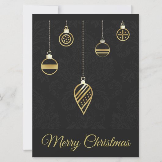 Vrolijk Kerstfeest Decoratieve Gouden Geometrie (Voorkant)