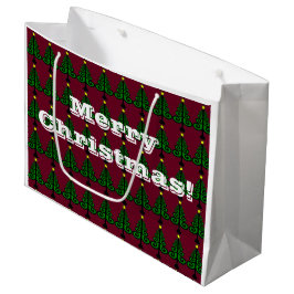 Vrolijk kerstfeest/decoratieve groene bomen large cadeautasje
