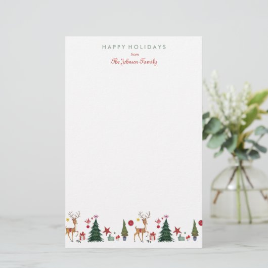 Vrolijk kerstfeest | Deer & Boom | BRIEFPAPIER (Staand voorkant)