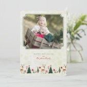 Vrolijk kerstfeest | Deer & Boom | Fotokaart Feestdagenkaart (Staand voorkant)