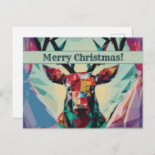 Vrolijk kerstfeest Deer Briefkaart (Voorkant / Achterkant)