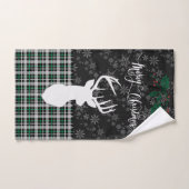 Vrolijk kerstfeest Deer en Snowflakes - Groen spel Bad Handdoek (Handdoek)
