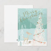 Vrolijk kerstfeest Deer Feestdagenkaart (Voorkant / Achterkant)