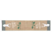 Vrolijk kerstfeest Deer - Groene Pset Korte Tafelloper (Horizontaal)