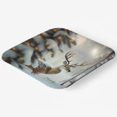 Vrolijk kerstfeest Deer Papieren Bordje (Gebogen)