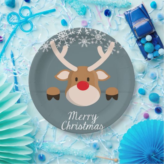 Vrolijk kerstfeest Deer Papieren Bordje (Feest)
