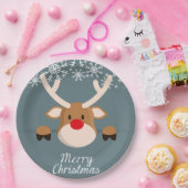 Vrolijk kerstfeest Deer Papieren Bordje (Feest)
