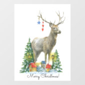 Vrolijk kerstfeest Deer Raamsticker (Vel)
