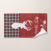 Vrolijk kerstfeest Deer - Red Pset en Burlap Bad Handdoek (Handdoek)