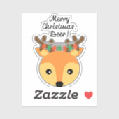 Vrolijk kerstfeest, Deer. Sticker (Vel)