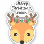 Vrolijk kerstfeest, Deer. Sticker (Voorkant)