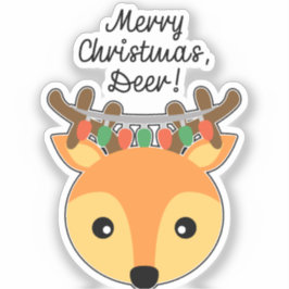 Vrolijk kerstfeest, Deer. Sticker