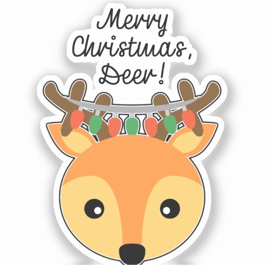 Vrolijk kerstfeest, Deer. Sticker (Voorkant)