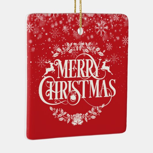 Vrolijk kerstfeest Definitie Elegant Script Keramisch Ornament (Rechts)