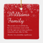 Vrolijk kerstfeest Definitie Elegant Script Keramisch Ornament (Achterkant)