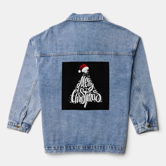 Vrolijk kerstfeest denim jacket (Achterkant)