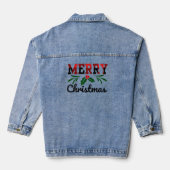 Vrolijk kerstfeest denim jacket (Achterkant)