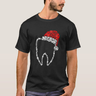 Vrolijk kerstfeest Dentist Dental Tooth Teeth Sant T-shirt