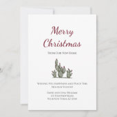 Vrolijk Kerstfeest Desert Cactus Nieuw Huis Verhui Aankondiging (Voorkant)