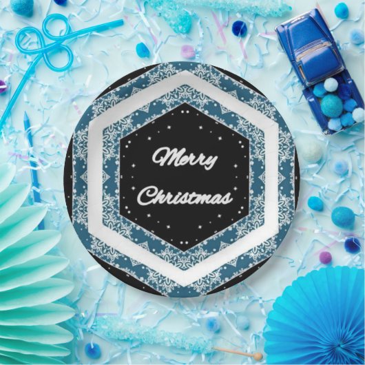 Vrolijk kerstfeest design papieren bordje (Feest)