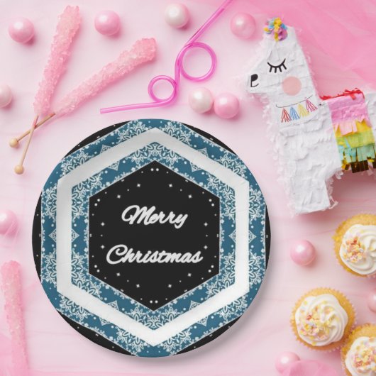 Vrolijk kerstfeest design papieren bordje (Feest)