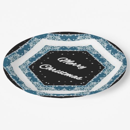 Vrolijk kerstfeest design papieren bordje (Gekanteld)