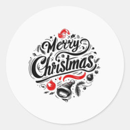 "Vrolijk kerstfeest design" Ronde Sticker