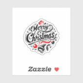 "Vrolijk kerstfeest design" Sticker (Vel)