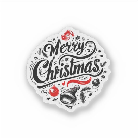 "Vrolijk kerstfeest design" Sticker (Voorkant)