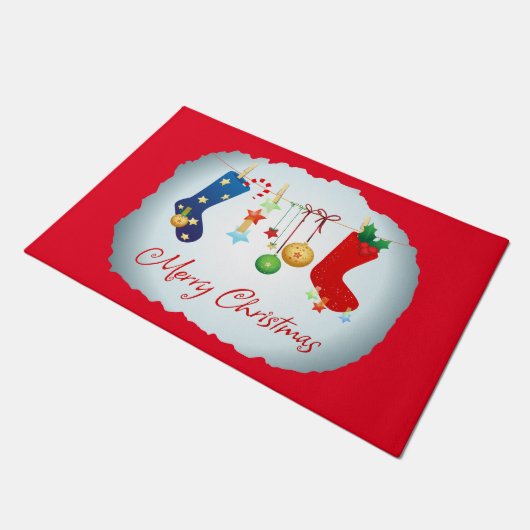 Vrolijk kerstfeest deurmat (Schuin)