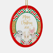 Vrolijk kerstfeest Dieren Gezichtmaskers 2020 lama Keramisch Ornament (Rechts)