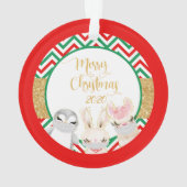 Vrolijk kerstfeest Dieren Gezichtmaskers 2020 lama Ornament (achterkant)