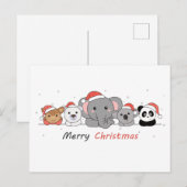 Vrolijk kerstfeest Dieren koken dieren Briefkaart (Voorkant / Achterkant)