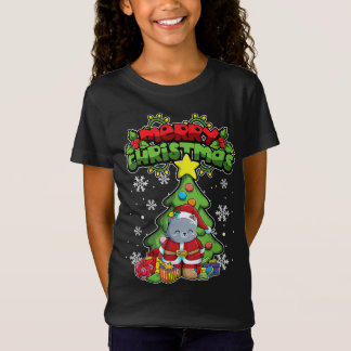 Vrolijk Kerstfeest Dieren - Xmas Kitten Kat T-shirt