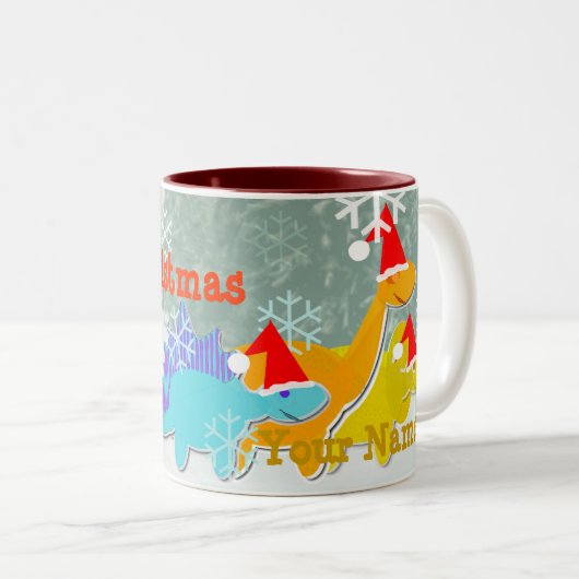 Vrolijk kerstfeest Dinosaurussen Naam Mok (Voorkant rechts)