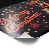 Vrolijk Kerstfeest Doberman Hond Twinkling Xmas Li Foto Afdruk (Hoek)