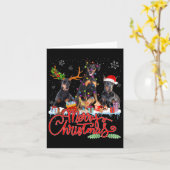 Vrolijk Kerstfeest Doberman Pinscher Dogs Santa Re Kaart (Gele Bloem)